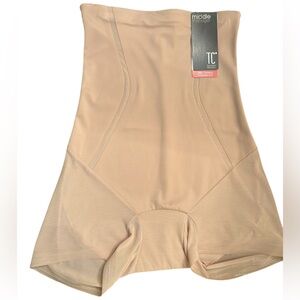 TC Fine Intimates Hi-Waist Firm Control Bike Short Size Medium Nude NWT